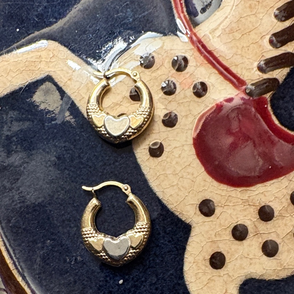 14k gold Heart Hoop Earrings